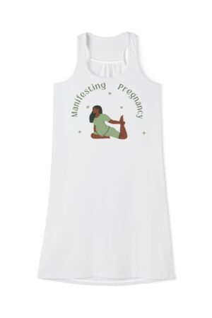 Manifesting Pregnancy Women's Racerback Dress | Maternity & Nursing Dress, Pregnancy Gift, Casual Lounge Wear, Summer Dress